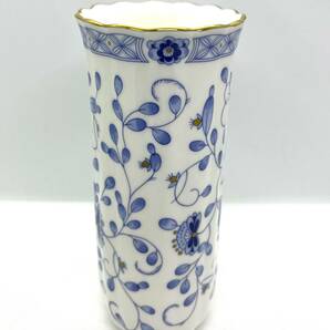 未使用 NARUMI ナルミ ボーンチャイナ フラワーベース 金縁 陶器 花瓶 置物 インテリア 高さ18㎝/3508の画像3