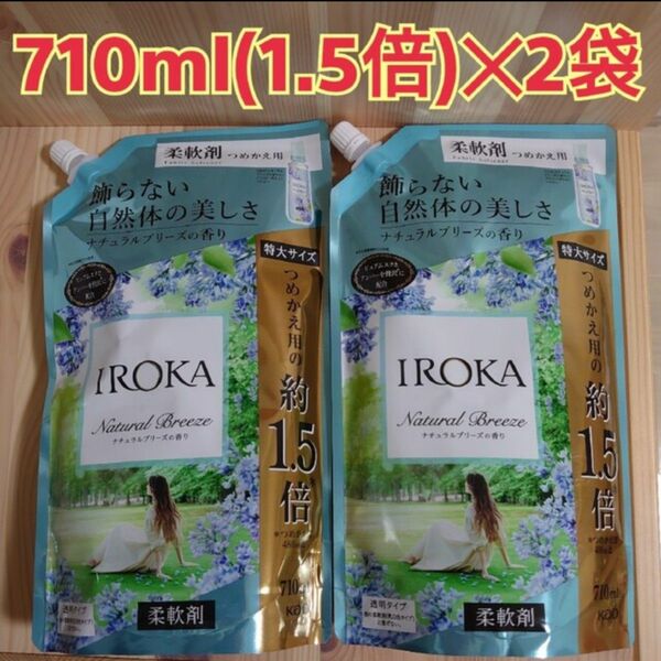 フレア フレグランス IROKA ナチュラルブリーズの香り 柔軟剤 詰替用 710ml × 2個