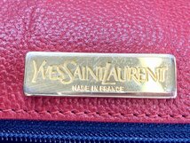 YVES SAINT LAURENT イブサンローラン YSL ロゴ レザー ショルダーバッグ 赤[03-3910_画像10