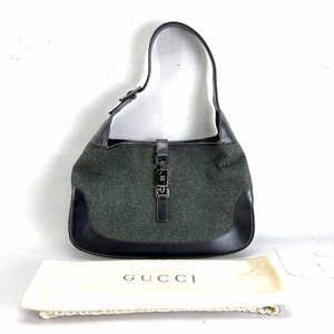 GUCCI グッチ 001・3306 ジャッキー レザー×ベロア ハンドバッグ ワンショルダー　布袋付[03-3838