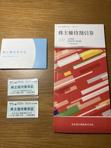 京浜急行電鉄　株主優待券乗車証2枚　割引券