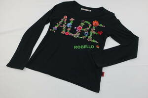 【送900円】1201　OLLEBOREBLA　アルベロベロ/オレボレブラ　長袖カットソー　ビーズ装飾　花モチーフ　刺繍　ブラック系　サイズ不明