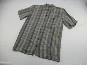 [ sending 900 jpy ] 1141 MISSONI Missoni Italy made men's front opening shirt short sleeves total pattern gray series multi details unknown 