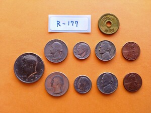 外国コイン　アメリカ　(Rー１７７)　５０セント硬貨　２５セント硬貨　他おまとめ　９枚　