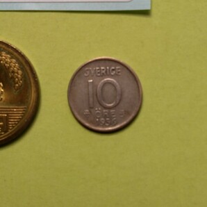 外国コイン スウェーデン (Rー１６３) １０オーレ銀貨 １９５６年の画像8