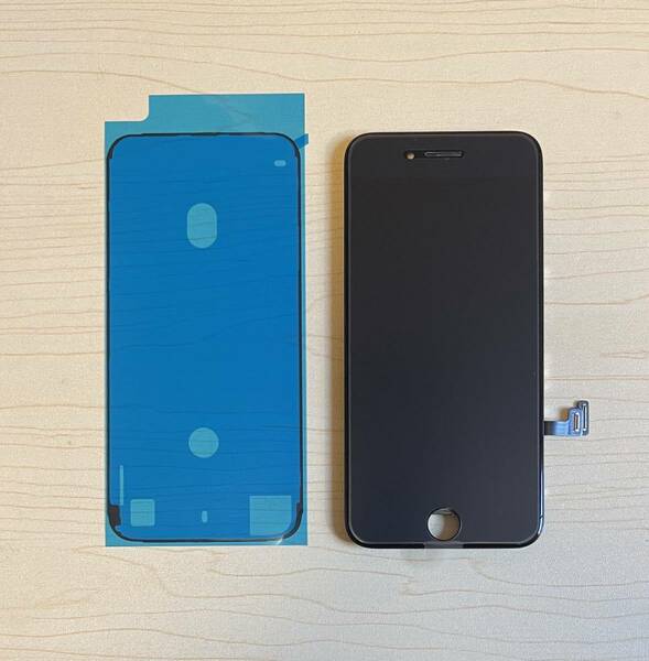 iPhone 8、iPhone SE2 ( 2020 ) 黒 未使用【純正再生品 】フロントパネル 画面 液晶 修理 交換 。防水シール付き