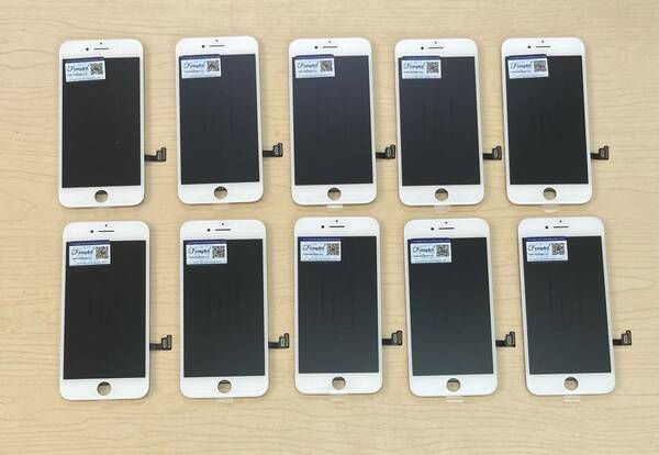 10枚 セット iPhone 8、iPhone SE2 ( 2020 ) 未使用【純正再生品 】フロントパネル 画面 液晶 修理 交換 防水シール付き カラー白