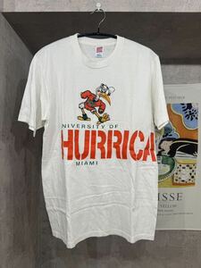 80s ビンデージTシャツ XL 白 アメリカ製　美品　オーバープリント　シングルステッチ　マイアミ大学