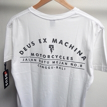 【未使用】DEUS EX MACHINA デウス エクス マキナ ポケット Tシャツ ホワイト プリント ロゴ S_画像4