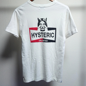 美品 HYSTERIC GLAMOUR ヒステリックグラマー Tシャツ 02201CT17 半袖 デビル バックプリント コットン ポケット シャツ ホワイト M