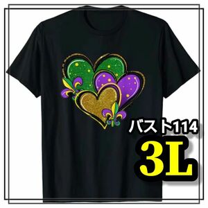 大きいサイズ レディース メンズ 半袖 Tシャツ ハート 黒 カジュアル ヒップホップ ストリート 地雷系 XL 3L ぽっちゃり