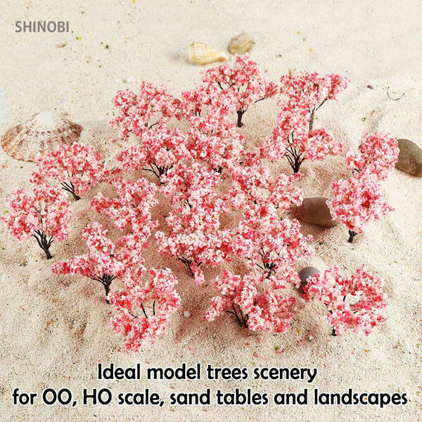 ★桜★ 樹木 モデルツリー 樹木模型 木 20本セット 約6.5cm OO HOスケール 建物モデル 装飾 風景 箱庭 鉄道模型 ジオラマ制作