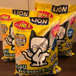 LION ニオイをとる砂　5.5kg3パック