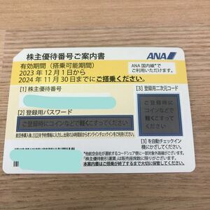 ANA　株主優待券　1枚 (有効期限：2024/11/30)②