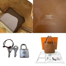 エルメス HERMES ピコタンロックMM B刻印 ゴールド シルバー金具 トリヨンクレマンス ハンドバッグ レディース 中古_画像10