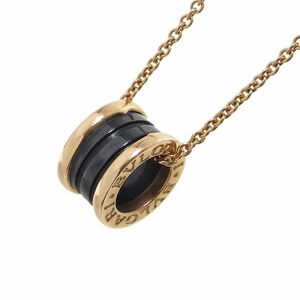 ブルガリ BVLGARI ビーゼロワン ペンダント ネックレス ブラックセラミック K18PG ジュエリー 中古