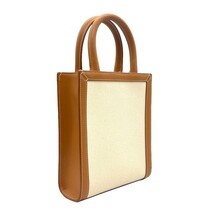 セリーヌ CELINE ミニバーティカルカバ 19330 アイボリー×キャメル ゴールド金具 キャンバス/レザー ハンドバッグ レディース 中古_画像3