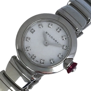 ブルガリ BVLGARI ルチェア ホワイトシェル LU23S(102901) シルバー 腕時計 レディース 中古