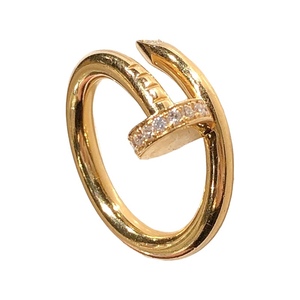  Cartier Cartierju -stroke ankle diamond ring K18 yellow gold jewelry used 