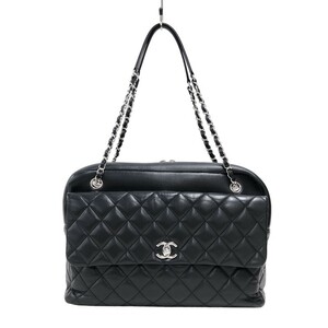 シャネル CHANEL マトラッセ チェーントートバッグ 24番台 ブラック シルバー金具 ラムスキン トートバッグ レディース 中古