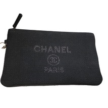 シャネル CHANEL ドーヴィルチェーントート A67001 ネイビー/シルバー金具 キャンバス トートバッグ レディース 中古_画像8