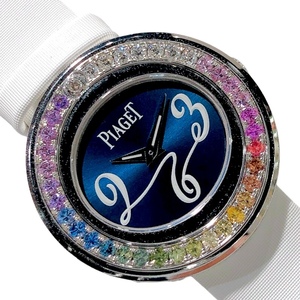 ピアジェ PIAGET ポセション P10402 ネイビー K18WGｘダイヤモンド 腕時計 レディース 中古