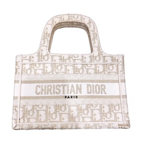クリスチャン・ディオール Christian Dior ブックトート ミニ S5475IW ゴールド オブリークジャガード ハンドバッグ レディース 中古