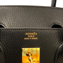 エルメス HERMES バーキン35 □B刻 ブラック 　GD金具 アルデンヌ ハンドバッグ ユニセックス 中古_画像9