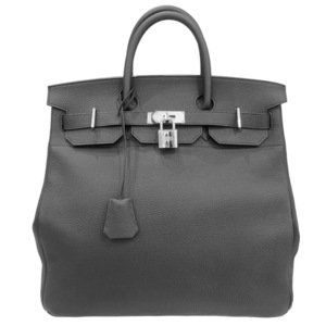  Hermes HERMES Haut A Courroies 40 U. black silver metal fittings cow leather togo handbag unisex used 