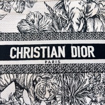 クリスチャン・ディオール Christian Dior ブックトート スモール ホワイト ブラック キャンバス トートバッグ レディース 中古_画像6