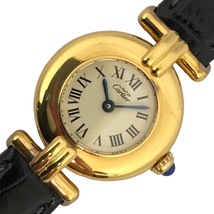 カルティエ Cartier マストコリゼ ヴェルメイユ 590002 ホワイト SV/革ベルト（社外品） 腕時計 レディース 中古_画像1