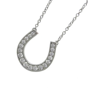  Tiffany TIFFANY&COme Toro hose shoe diamond pendant necklace PT950 jewelry used 