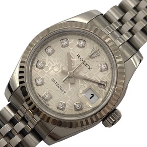  Rolex ROLEX Date Just Hori navy blue WG/SS wristwatch lady's used 