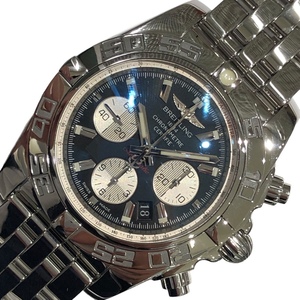  Breitling BREITLING Chronomat 44 AB0110 темно-синий SS наручные часы мужской б/у 