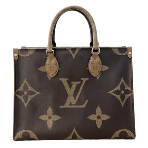 ルイ・ヴィトン LOUIS VUITTON オンザゴーMM M45321 ブラウン ゴールド金具 モノグラム・ジャイアントリバース ハンドバッグ 中古