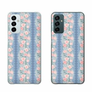 Galaxy M23 5G GalaxyM235G スマホ ケース ハード カバー 花柄35 薔薇 ブルー