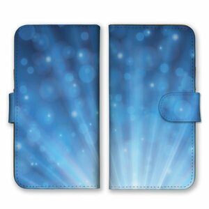 多機種対応 手帳型 スマホ ケース カバー iPhone15 AQUOS Galaxy Xperia ドット柄 グラデーション ブルー