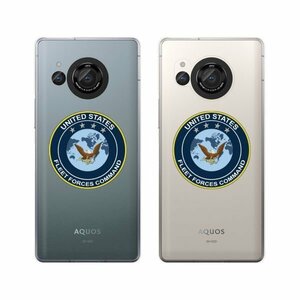 AQUOS R8 SH-52D AQUOSR8 スマホ ケース ハード カバー 空軍4 米軍 ミリタリー USAF クリアデザイン