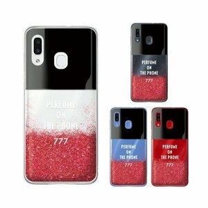 au Galaxy A30 SCV43 ギャラクシー スマホ ケース ハード カバー 香水 ボトル 黒 赤 レッド