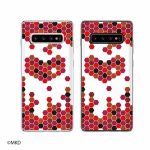 Galaxy S10+ ( SC-04L / SCV42 ) ギャラクシー スマホ ケース ハード カバー 蜂の巣 六角形 ピンク