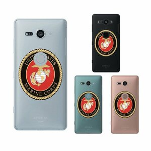 docomo Xperia XZ2 Compact SO-05K スマホ ケース ハード カバー 海兵隊1 米軍 ミリタリー USMC マリーン クリアデザイン