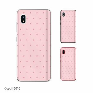 Galaxy A20 ( SC-02M / SCV46) ギャラクシー スマホ ケース ハード カバー イチゴ ドット ピンク