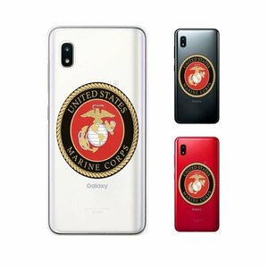 Galaxy A20 ( SC-02M / SCV46) ギャラクシー スマホ ケース ハード カバー 海兵隊1 米軍 ミリタリー USMC マリーン クリアデザイン