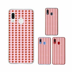 au Galaxy A30 SCV43 ギャラクシー スマホ ケース ハード カバー ドット トマト ピンク