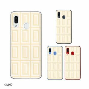 au Galaxy A30 SCV43 ギャラクシー スマホ ケース ハード カバー チョコ ホワイト