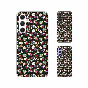 Galaxy A54 5G ( SC-53D / SCG21 ) スマホ ケース ハード カバー 花柄23 小花 ブラック