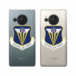 AQUOS R8 SH-52D AQUOSR8 スマホ ケース ハード カバー 空軍9 米軍 ミリタリー USAF クリアデザイン