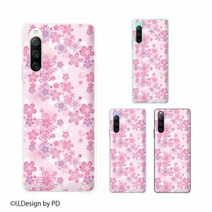 Xperia 10 IV ( SO-52C / SOG07 / SoftBank) スマホ ケース ハード カバー 花柄6 ピンク サクラ