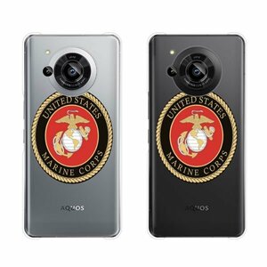 AQUOS R7 ( SH-52C / Softbank ) スマホ ケース ハード カバー 海兵隊1 米軍 ミリタリー USMC マリーン クリアデザイン