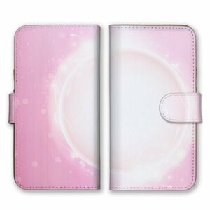 多機種対応 手帳型 スマホ ケース カバー iPhone15 AQUOS Galaxy Xperia まる 光 桜色